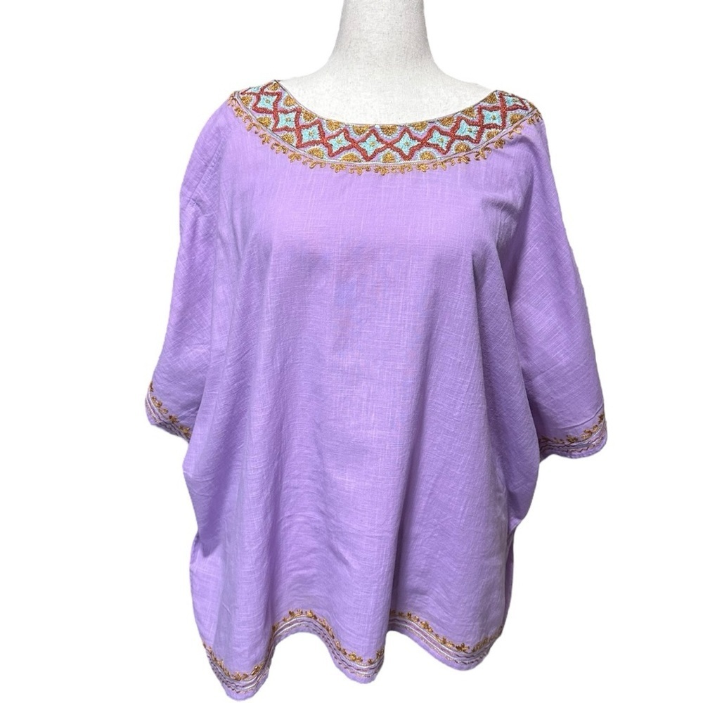 David Jeffery Lavender Short Sleeve Tunic Size L/XL NWT